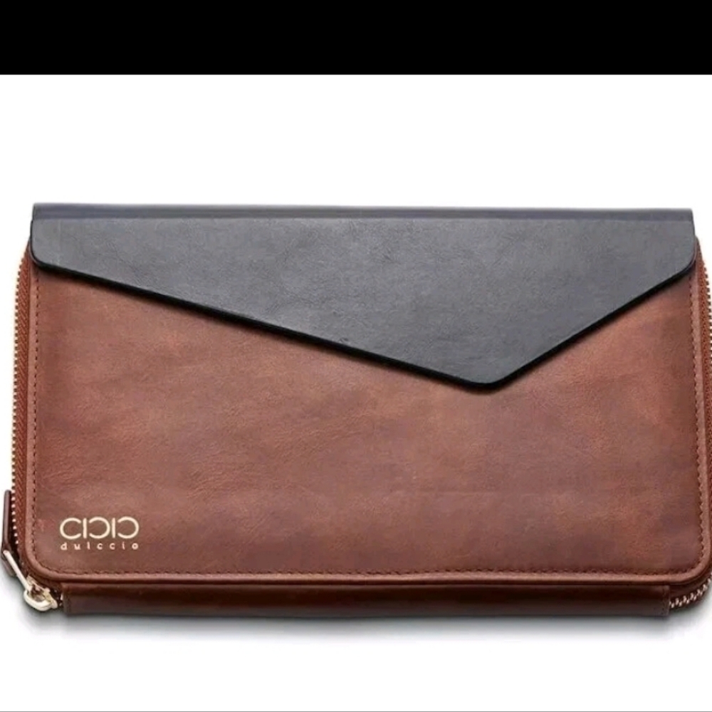 Dulccio Leather Zipped Tablet Folio Case Holder - Picture 2 of 8